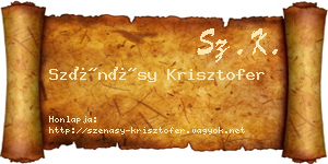 Szénásy Krisztofer névjegykártya