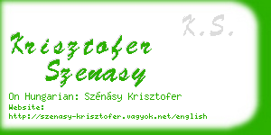 krisztofer szenasy business card