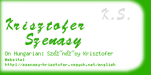 krisztofer szenasy business card